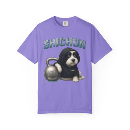 JABU GRIND - SHICHON: A Fun, Dog-Loving Gym Tee for NZ & AU Humans JABU© • JustAboutBeingU®