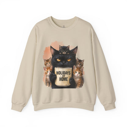 ✅ AU/NZ Cat Lover's Crewneck Sweatshirt - "Holidays at Home" Design Kittens