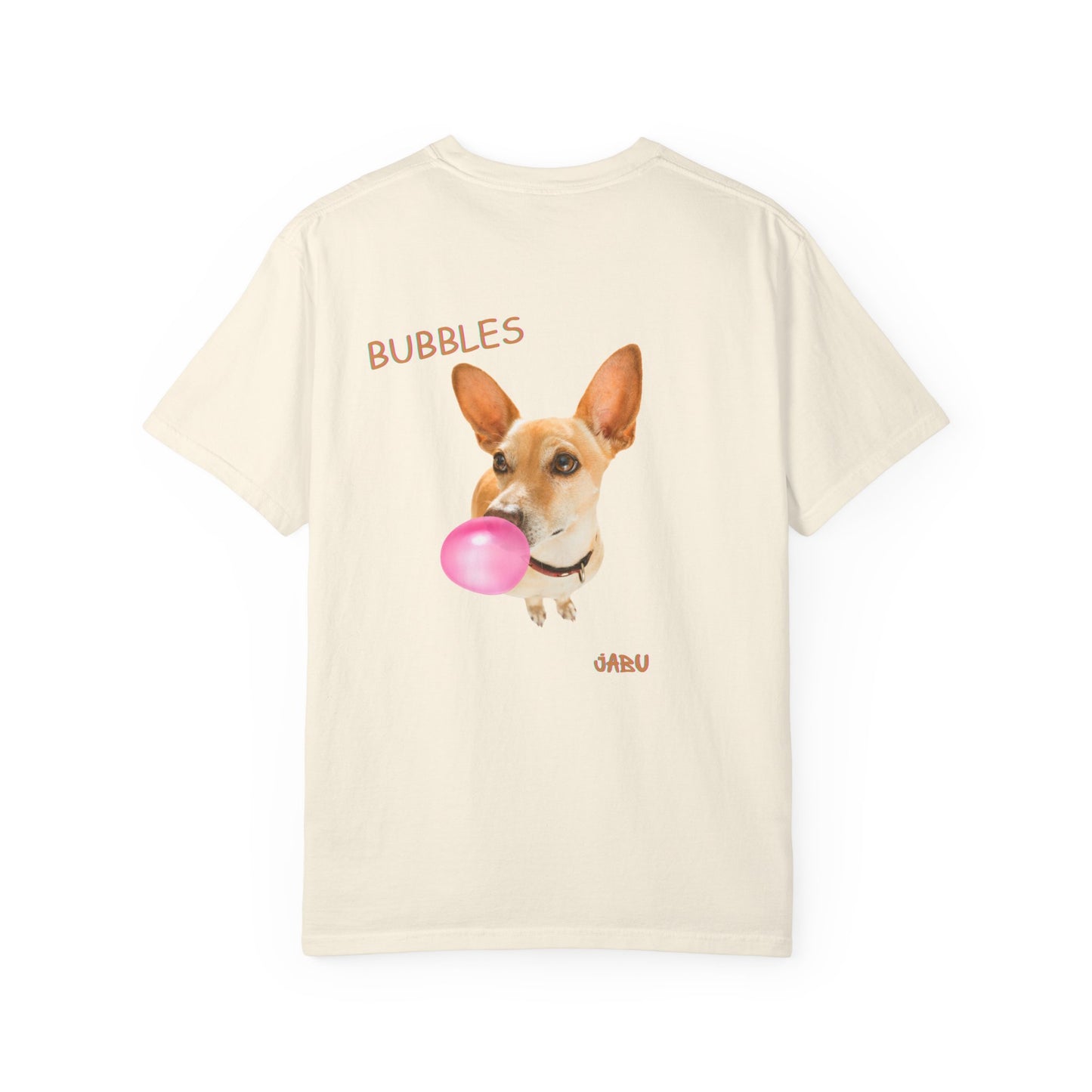 ✅ AU/NZ,Comfort Colours 1717-Funny Dog and Bubble Unisex T-Shirt - Perfect for Pet Lovers Bubbles!