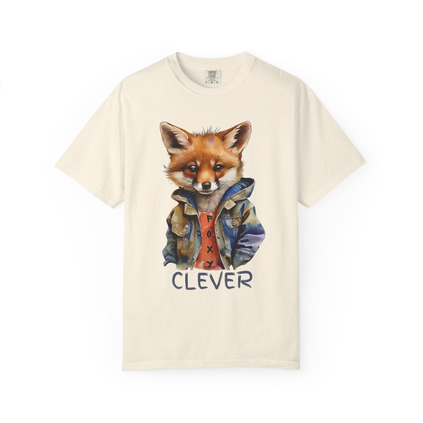 ✅  AU/NZ Clever Fox Unisex Garment-Dyed T-Shirt - Fun Animal Graphic Tee for Creative Souls