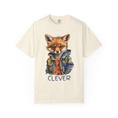 ✅  AU/NZ Clever Fox Unisex Garment-Dyed T-Shirt - Fun Animal Graphic Tee for Creative Souls