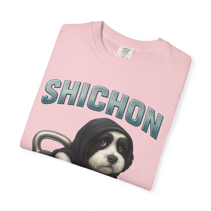 JABU GRIND - SHICHON: A Fun, Dog-Loving Gym Tee for NZ & AU Humans JABU© • JustAboutBeingU®