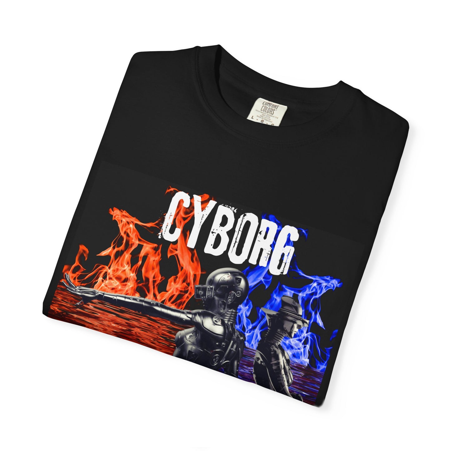 ✅AU/NZ, Comfort Colours 1717, Cyborg Dance Unisex T-Shirt - Trendy Gamer Apparel Orange/Blue