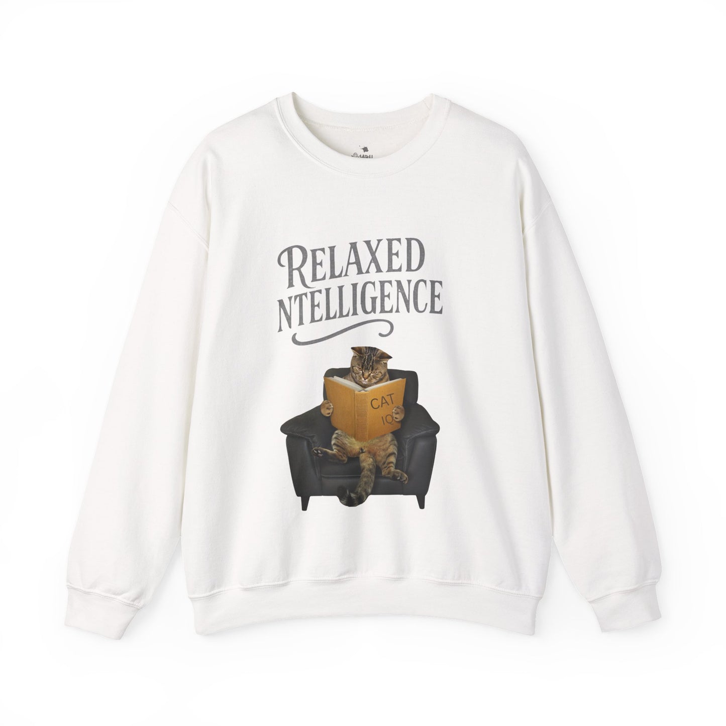 ✅ AU/NZ Relaxed Intelligence Cat Sweatshirt - Cozy Unisex Crewneck, Perfect Gift for Cat Lovers, Funny Pet Apparel, Casual Wear for All Occasions