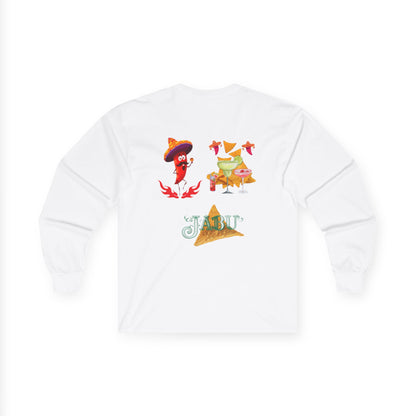 ✅ AU/NZ -FIESTA TIME! Long Sleeve Tee, Fun Party Shirt, Unisex Cotton Tee, Summer Celebration Top, Vibrant Drink Design Tee, Gift for Fiesta Lovers