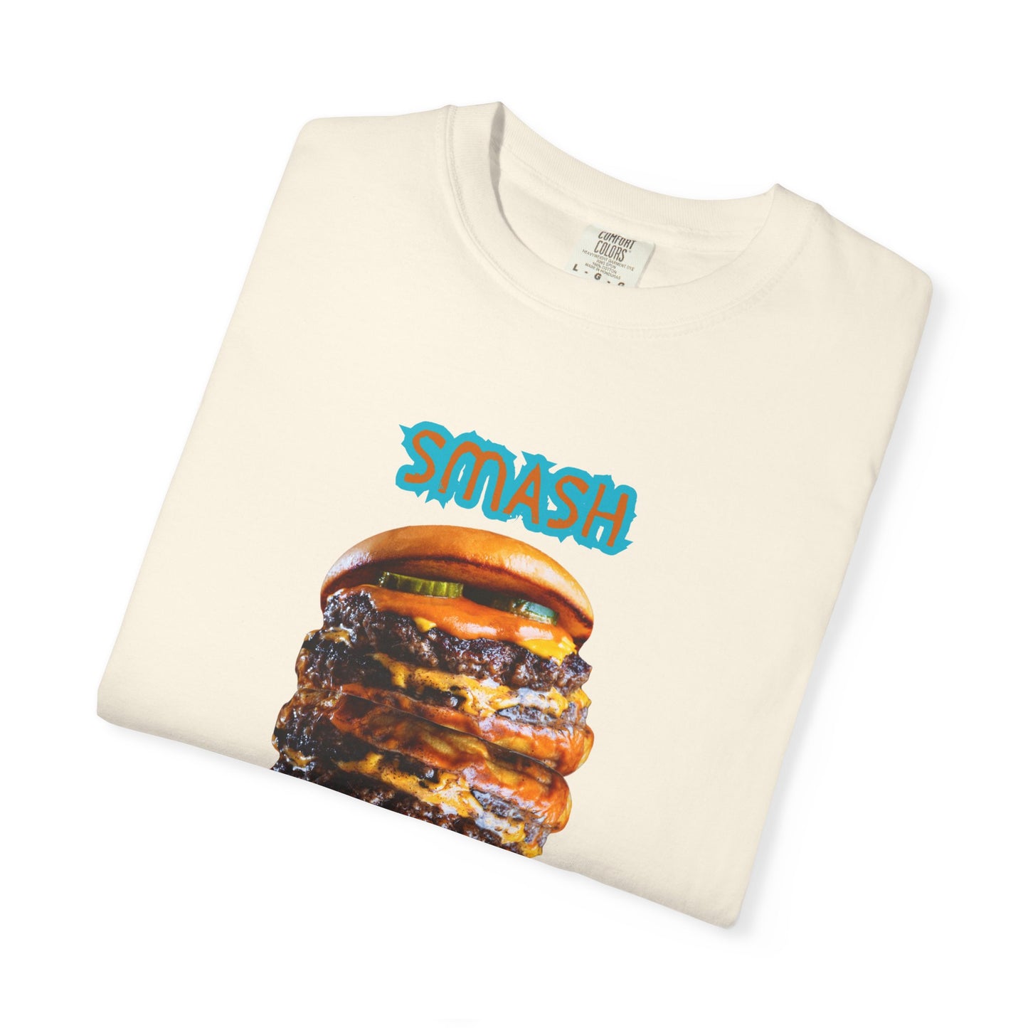 ✅ AU/NZ/Comfort Colours 1717, Smash Burger Unisex Garment-Dyed T-Shirt - Fun Foodie Graphic Tee- SMASHBURGER!