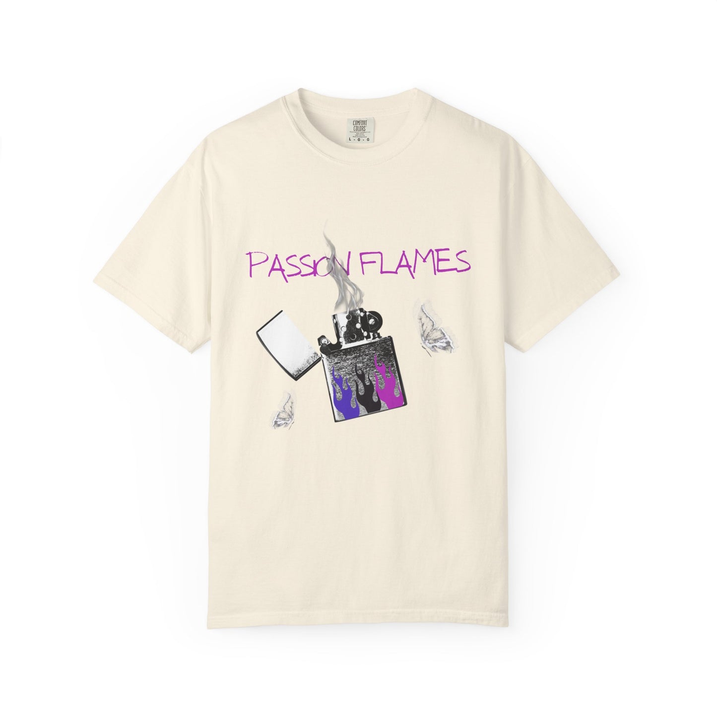 ✅ AU/NZ/Comfort Colours 1717, Passion Flames Unisex Garment-Dyed T-Shirt - Trendy Smoke Graphic Tee-PASSION FLAMES!