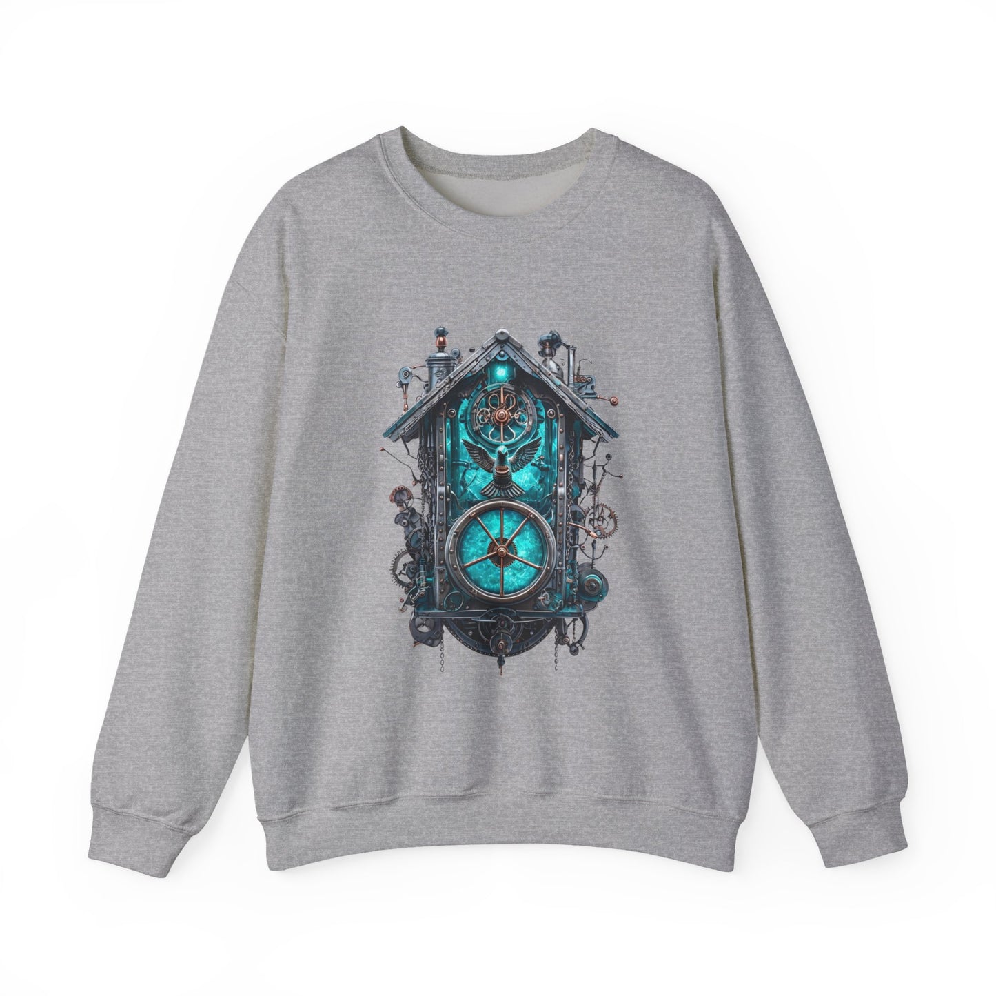 ✅ AU/NZ Mystical Clock Sweatshirt - Cozy Unisex Crewneck for Gift Giving, STEAM PUNK, CUCKOO CLOCK