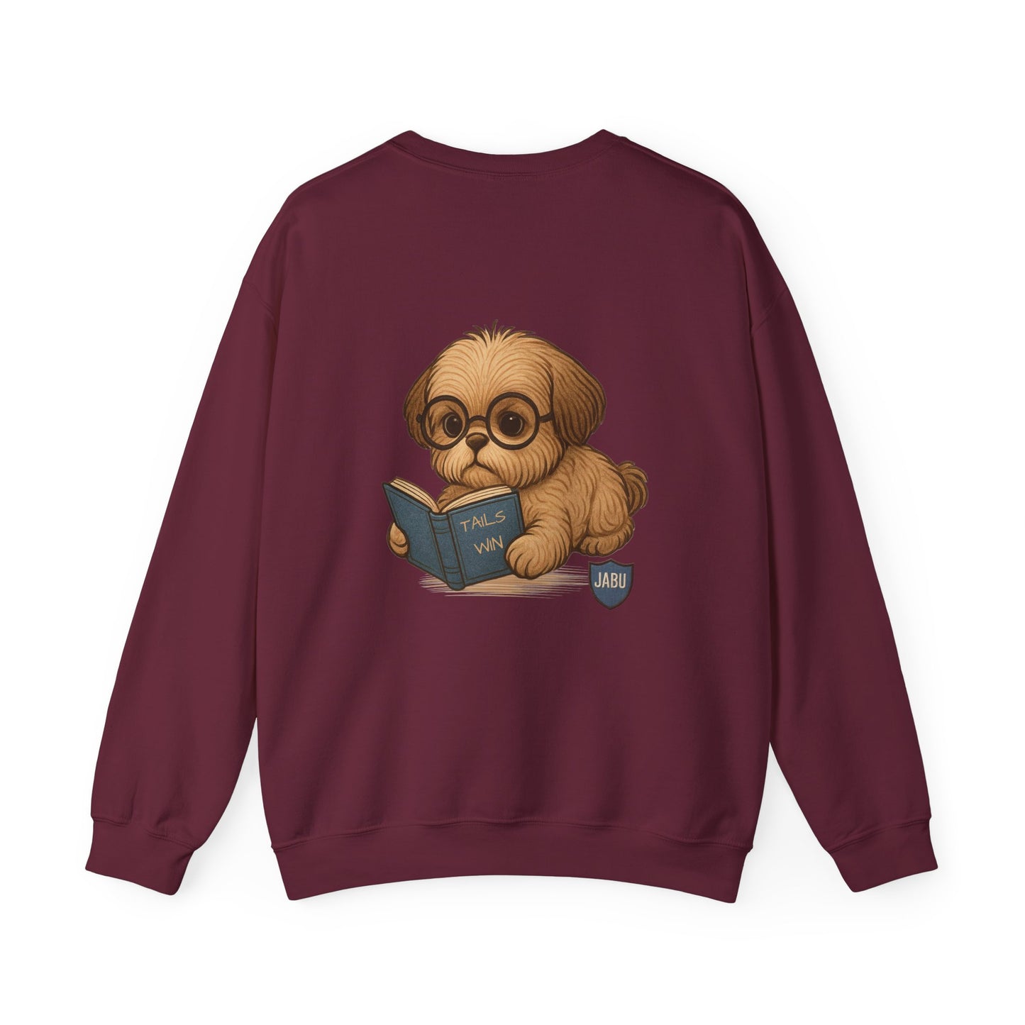 ✅ AU/NZ, Heads Or Tails, Cute Dog Reading Sweatshirt, Cozy Pup Crewneck, Animal Lover Gift, Dog Lover Apparel, Perfect for Book Lovers
