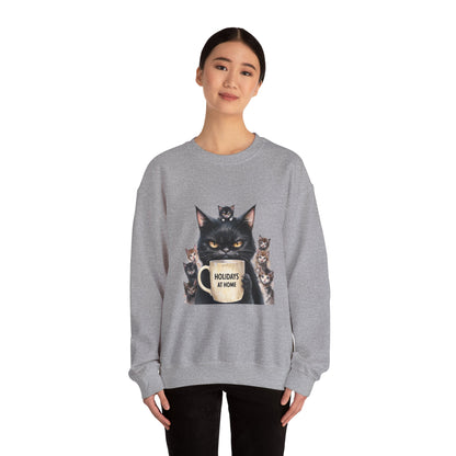 ✅  AU/NZ Funny Cat Crewneck Sweatshirt - Holidays at Home Design