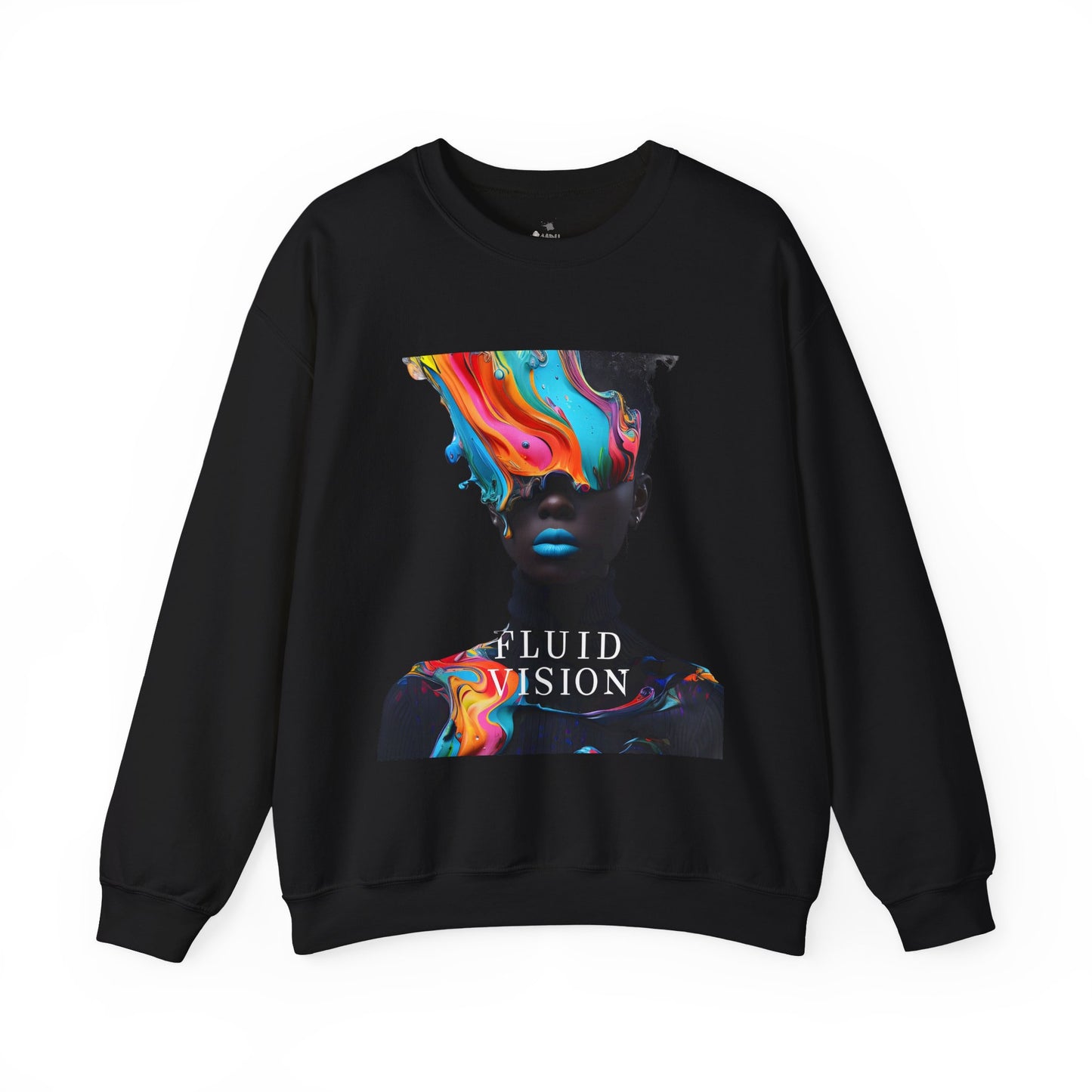 JABU Neon Fluid Vision: Abstract Streetwear Sweatshirt with Vivid Color Swirl Design for NZ & AU Creatives JABU© • JustAboutBeingU®