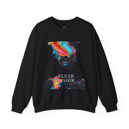 JABU Neon Fluid Vision: Abstract Streetwear Sweatshirt with Vivid Color Swirl Design for NZ & AU Creatives JABU© • JustAboutBeingU®