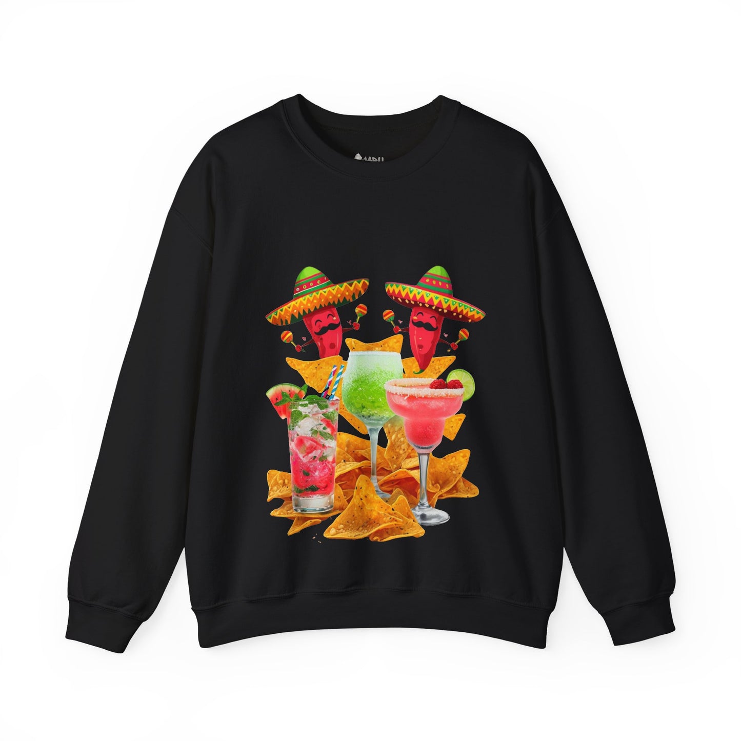 ✅  AU/NZ Fiesta Fun Crewneck Sweatshirt - Summery Vibes with Colorful Drinks and Nachos
