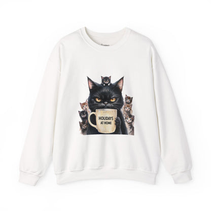 ✅  AU/NZ Funny Cat Crewneck Sweatshirt - Holidays at Home Design