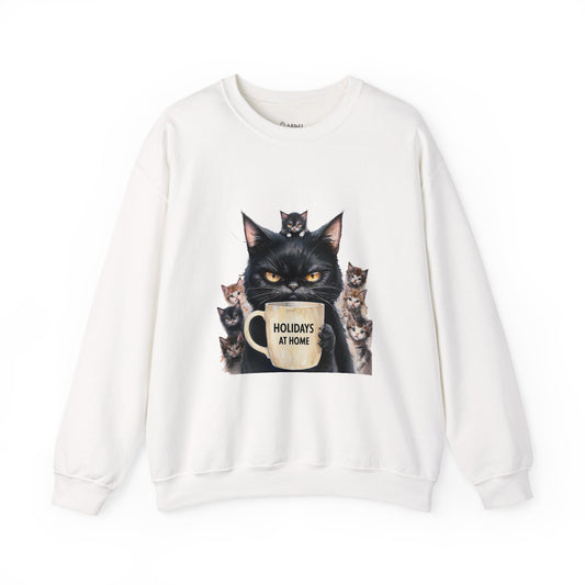 ✅  AU/NZ Funny Cat Crewneck Sweatshirt - Holidays at Home Design