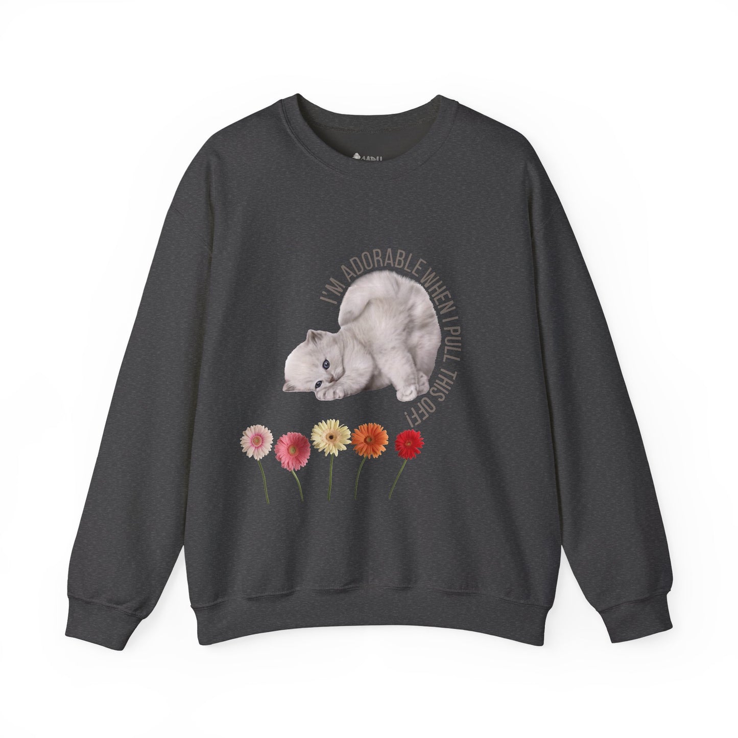 ✅ AU/NZ Adorable Cat & Flowers Crewneck Sweatshirt - Perfect Gift for Cat Lovers ADORABLE