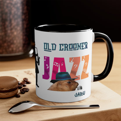 ✅ AU/NZ Jazz Themed Accent Mugs | Perfect for Music Lovers, Gift for Jazz Fans, Coffee Mug, Unique Drinkware, Black and White Design