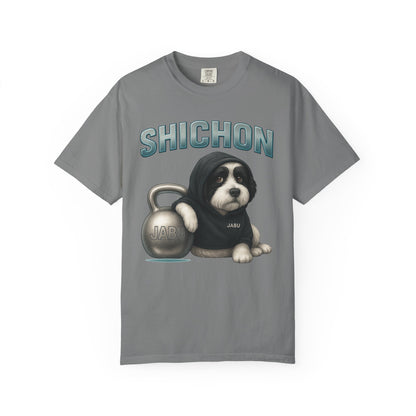 JABU GRIND - SHICHON: A Fun, Dog-Loving Gym Tee for NZ & AU Humans JABU© • JustAboutBeingU®