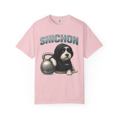 JABU GRIND - SHICHON: A Fun, Dog-Loving Gym Tee for NZ & AU Humans JABU© • JustAboutBeingU®