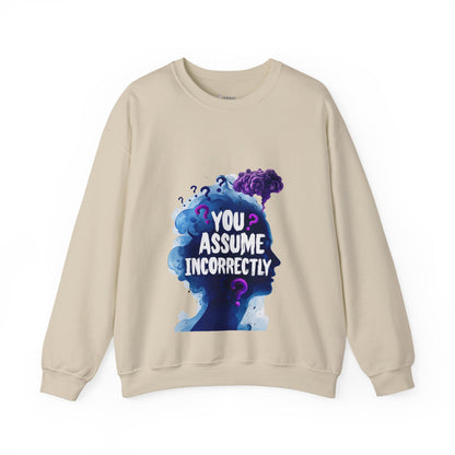 ✅ AU/NZ Unisex Heavy Blend Crewneck Sweatshirt - 'You Assume Incorrectly' Graphic