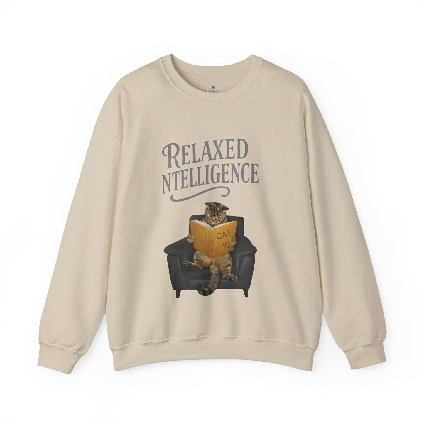 ✅ AU/NZ Relaxed Intelligence Cat Sweatshirt - Cozy Unisex Crewneck, Perfect Gift for Cat Lovers, Funny Pet Apparel, Casual Wear for All Occasions