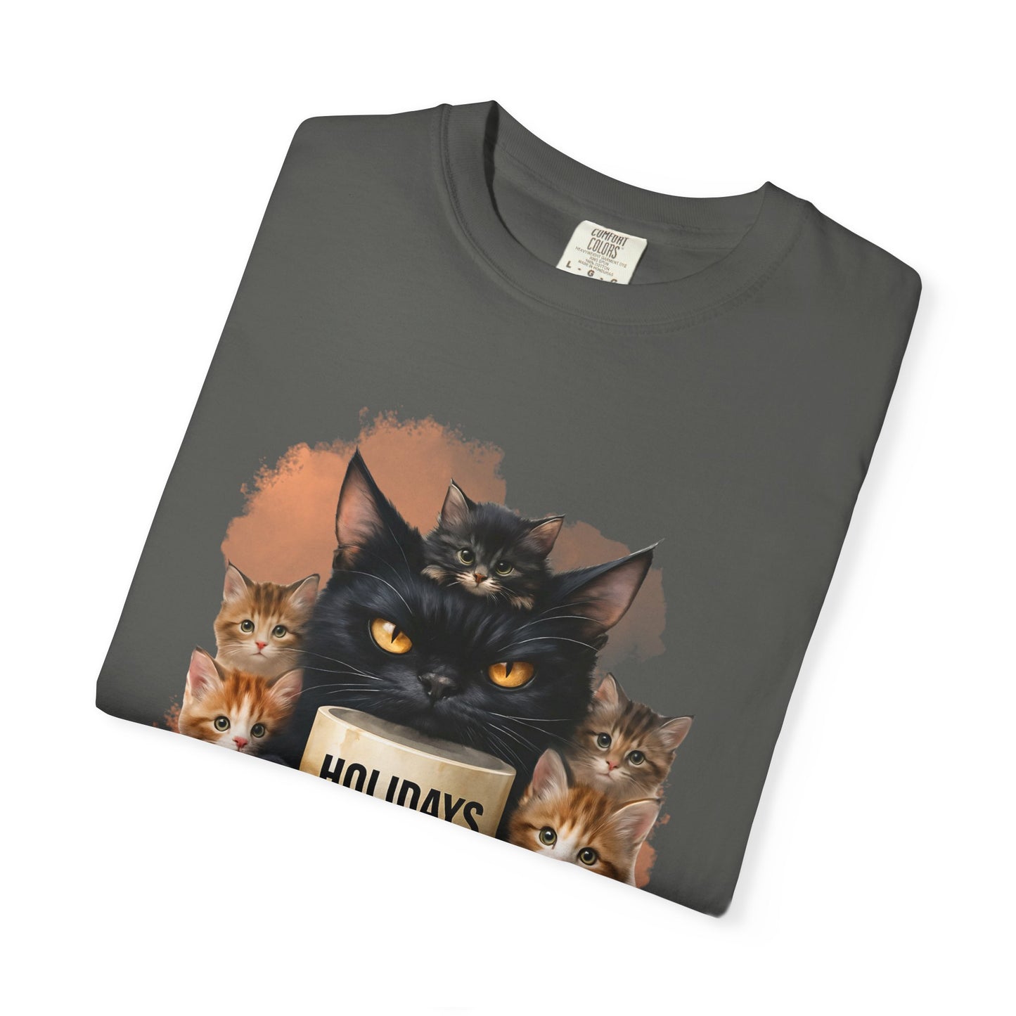 ✅ AU/NZ/Comfort Colours 1717, Unisex Cat Lover T-shirt | Holidays at Home & No Free Time Design Cat Holidays, Love Cats!