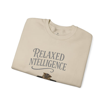 ✅ AU/NZ Relaxed Intelligence Cat Sweatshirt - Cozy Unisex Crewneck, Perfect Gift for Cat Lovers, Funny Pet Apparel, Casual Wear for All Occasions