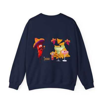 ✅  AU/NZ Fiesta Fun Crewneck Sweatshirt - Summery Vibes with Colorful Drinks and Nachos
