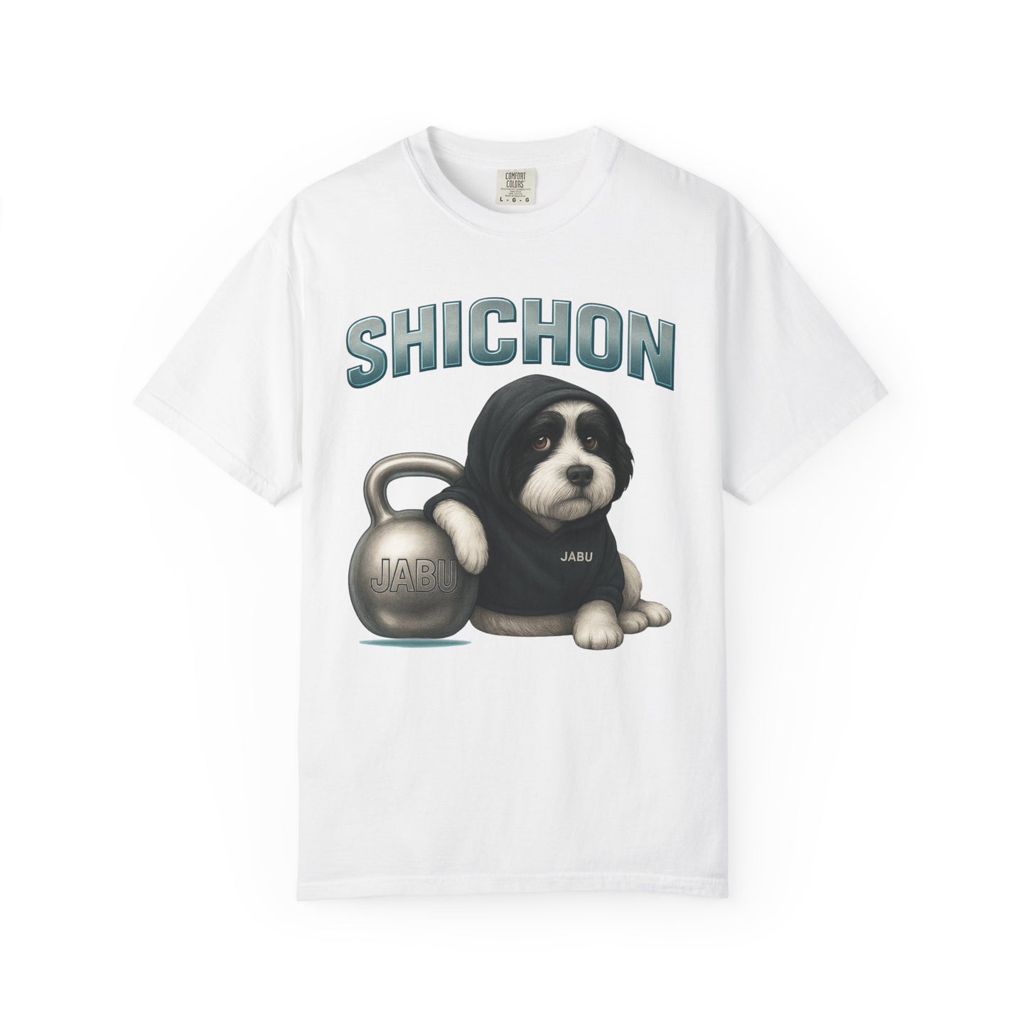 JABU GRIND - SHICHON: A Fun, Dog-Loving Gym Tee for NZ & AU Humans JABU© • JustAboutBeingU®