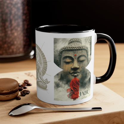 ✅ AU/NZ Colorful Buddha Accent Mug - Spiritual Coffee Cup, Meditation Gift, Mindfulness Tea Mug, Yoga Lover's Drinkware, Unique Home Decor