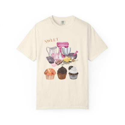✅ AU/NZ, Comfort Colours 1717, Sweet Treats Unisex Garment-Dyed T-shirt - Perfect for Bakers & Dessert Lovers-SWEET!