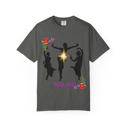✅ AU/NZ, Comforts Colours 1717, Thailand Floral Silhouette Unisex T-Shirt - Celebrate Culture & Dance, Made for Travel!