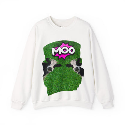 ✔️ AU/NZ Funny Cow Moo Sweatshirt - Unisex Heavy Blend Crewneck MOO