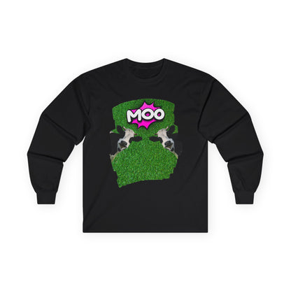 ✅ AU/NZ-MOO-Themed Long Sleeve Tee, Cow Lover Gift, Animal Apparel, Funny Farm Shirt, Unisex Casual Wear