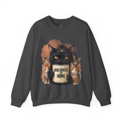 ✅ AU/NZ Cat Lover's Crewneck Sweatshirt - "Holidays at Home" Design Kittens