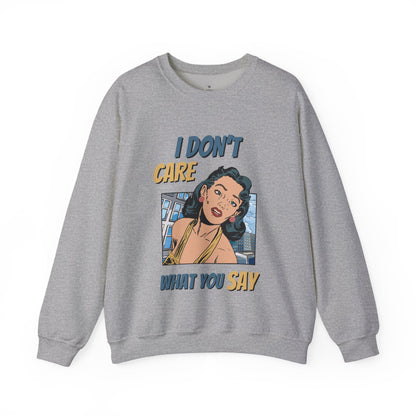 ✅ AU/NZ I DON’T CARE!!!! Crewneck Sweatshirt, Funny Graphic Sweater, Humour Gift, Unisex Casual Wear, Street Style Apparel, I DON’T CARE!