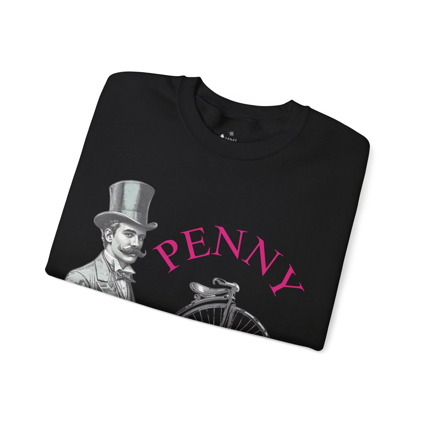 JABU Neon Penny-Farthing: Vintage Bicycle Glow Sweatshirt for Classic Style JABU© • JustAboutBeingU®