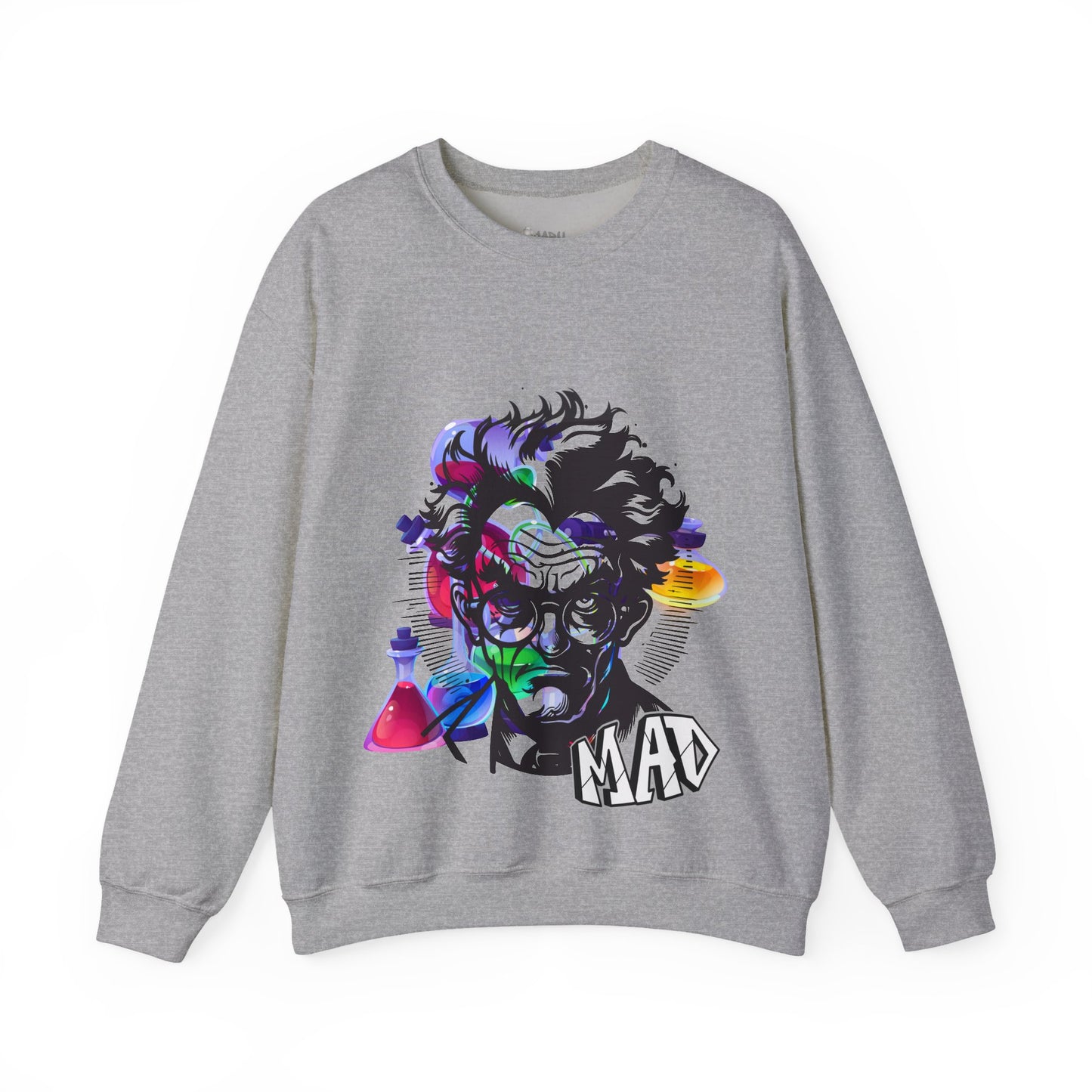 ✅ AU/NZ Mad Scientist Crewneck Sweatshirt – Unisex Heavy Blend™ with Colorful Lab Design MAD