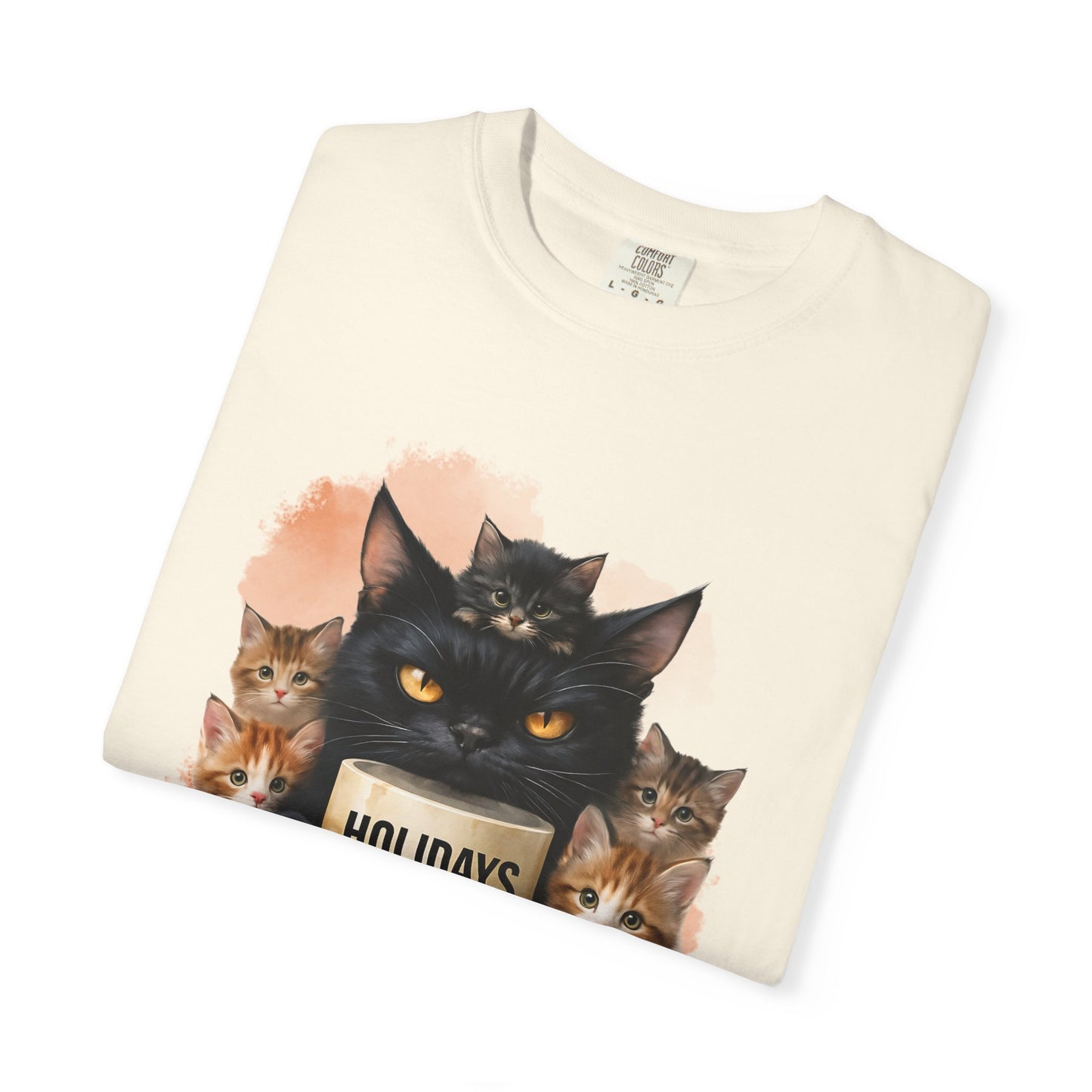 ✅ AU/NZ/Comfort Colours 1717, Unisex Cat Lover T-shirt | Holidays at Home & No Free Time Design Cat Holidays, Love Cats!