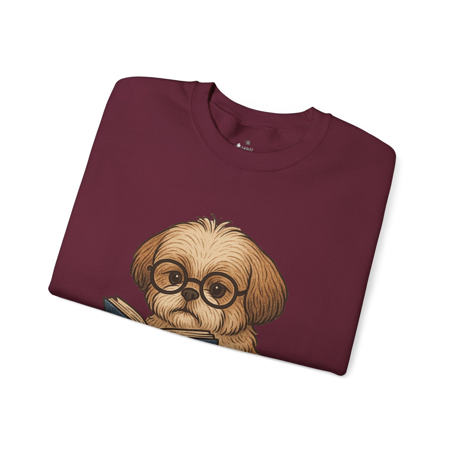 ✅ AU/NZ, Heads Or Tails, Cute Dog Reading Sweatshirt, Cozy Pup Crewneck, Animal Lover Gift, Dog Lover Apparel, Perfect for Book Lovers
