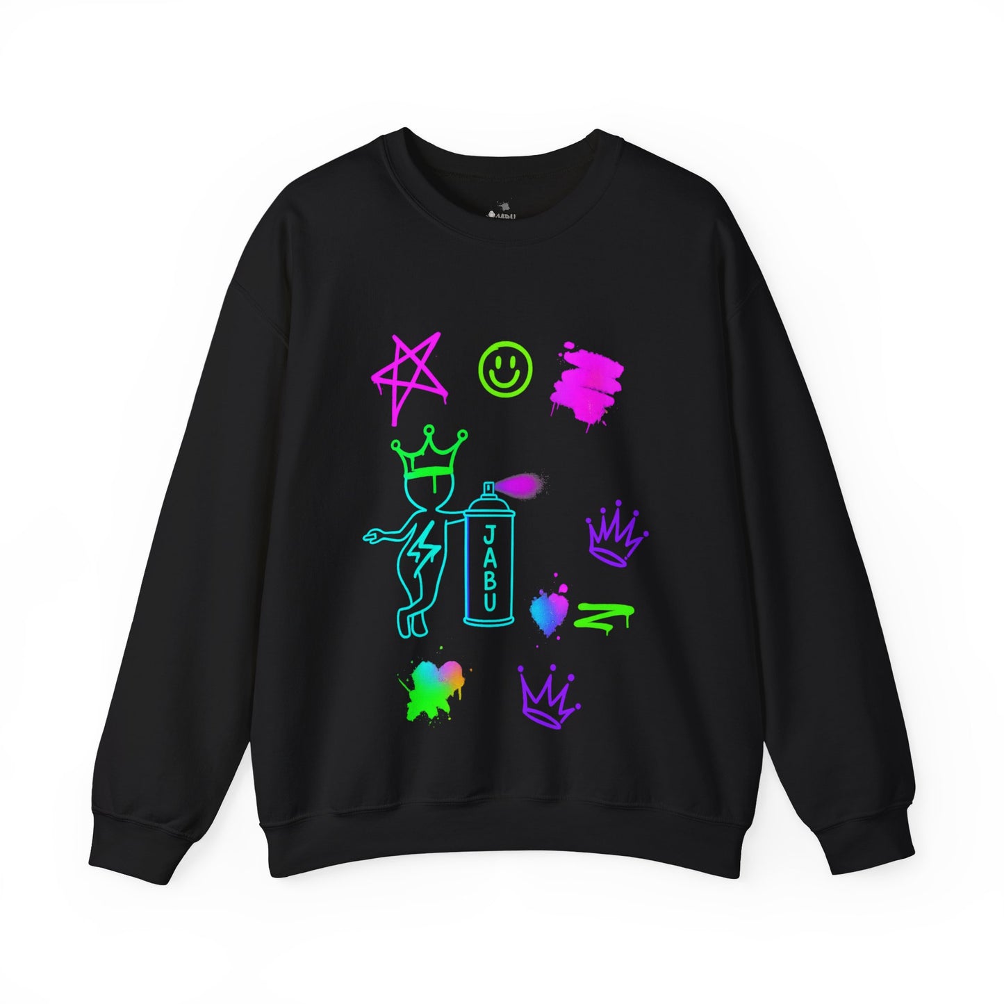 JABU Neon Swag: Electric Streetwear Sweatshirt with Vivid Neon Icons for NZ & AU Style Lovers JABU© • JustAboutBeingU®
