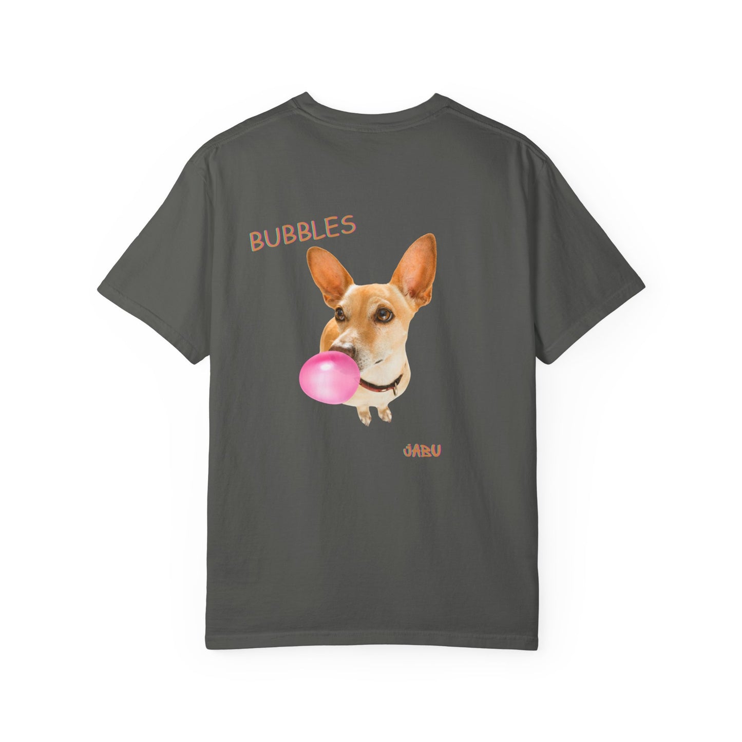 ✅ AU/NZ,Comfort Colours 1717-Funny Dog and Bubble Unisex T-Shirt - Perfect for Pet Lovers Bubbles!