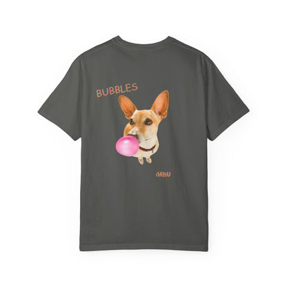✅ AU/NZ,Comfort Colours 1717-Funny Dog and Bubble Unisex T-Shirt - Perfect for Pet Lovers Bubbles!