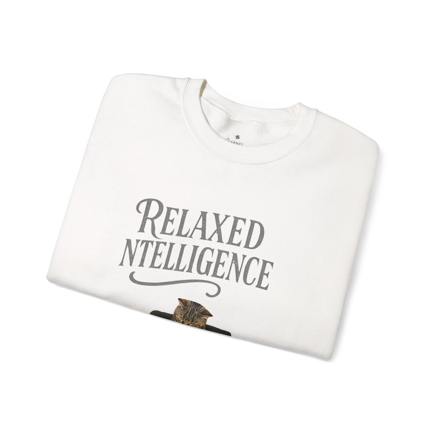 ✅ AU/NZ Relaxed Intelligence Cat Sweatshirt - Cozy Unisex Crewneck, Perfect Gift for Cat Lovers, Funny Pet Apparel, Casual Wear for All Occasions