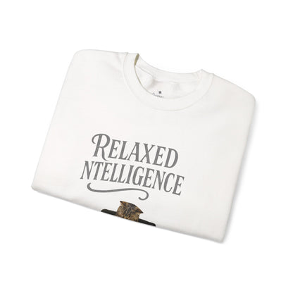 ✅ AU/NZ Relaxed Intelligence Cat Sweatshirt - Cozy Unisex Crewneck, Perfect Gift for Cat Lovers, Funny Pet Apparel, Casual Wear for All Occasions