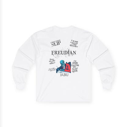 ✅ AU/NZ Freudian Slip Long Sleeve Tee: Quirky Humor Shirt, Unisex Gift, Psychology Lover Tee, Funny Quote Top, Ideal For Parties, Birthdays