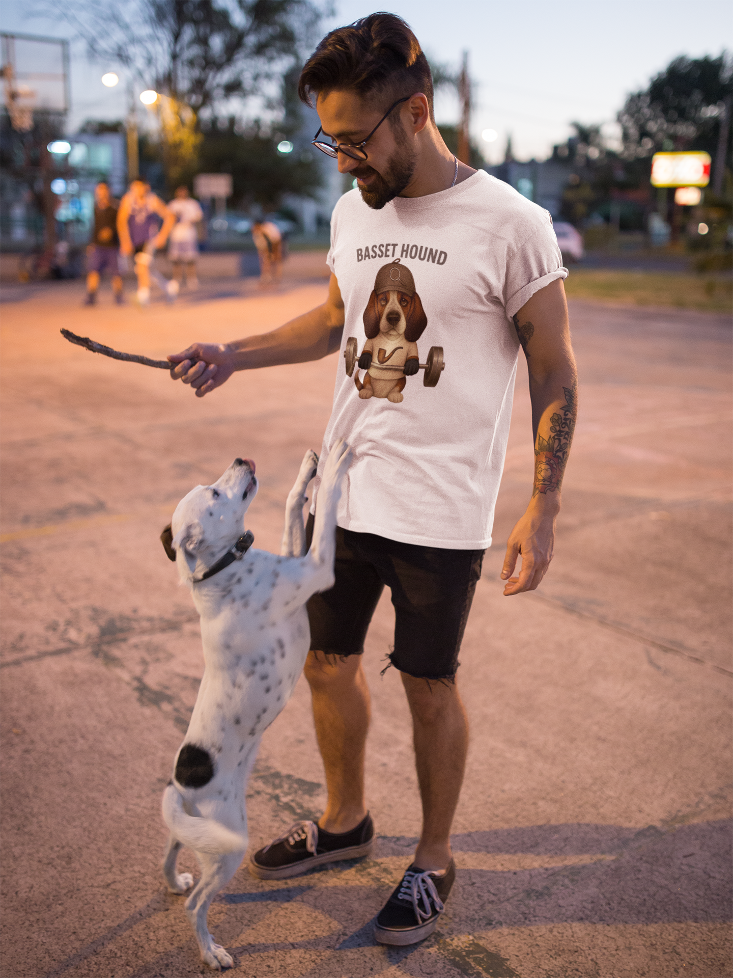 JABU GRIND - BASSET HOUND: A Fun, Dog-Loving Gym Tee for NZ & AU Humans JABU© • JustAboutBeingU®