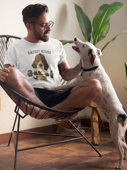 JABU GRIND - BASSET HOUND: A Fun, Dog-Loving Gym Tee for NZ & AU Humans JABU© • JustAboutBeingU®