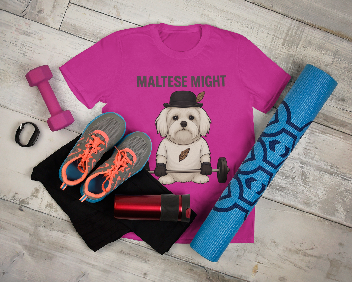 JABU GRIND - MALTESE: A Fun, Dog-Loving Gym Tee for NZ & AU Humans JABU© • JustAboutBeingU®