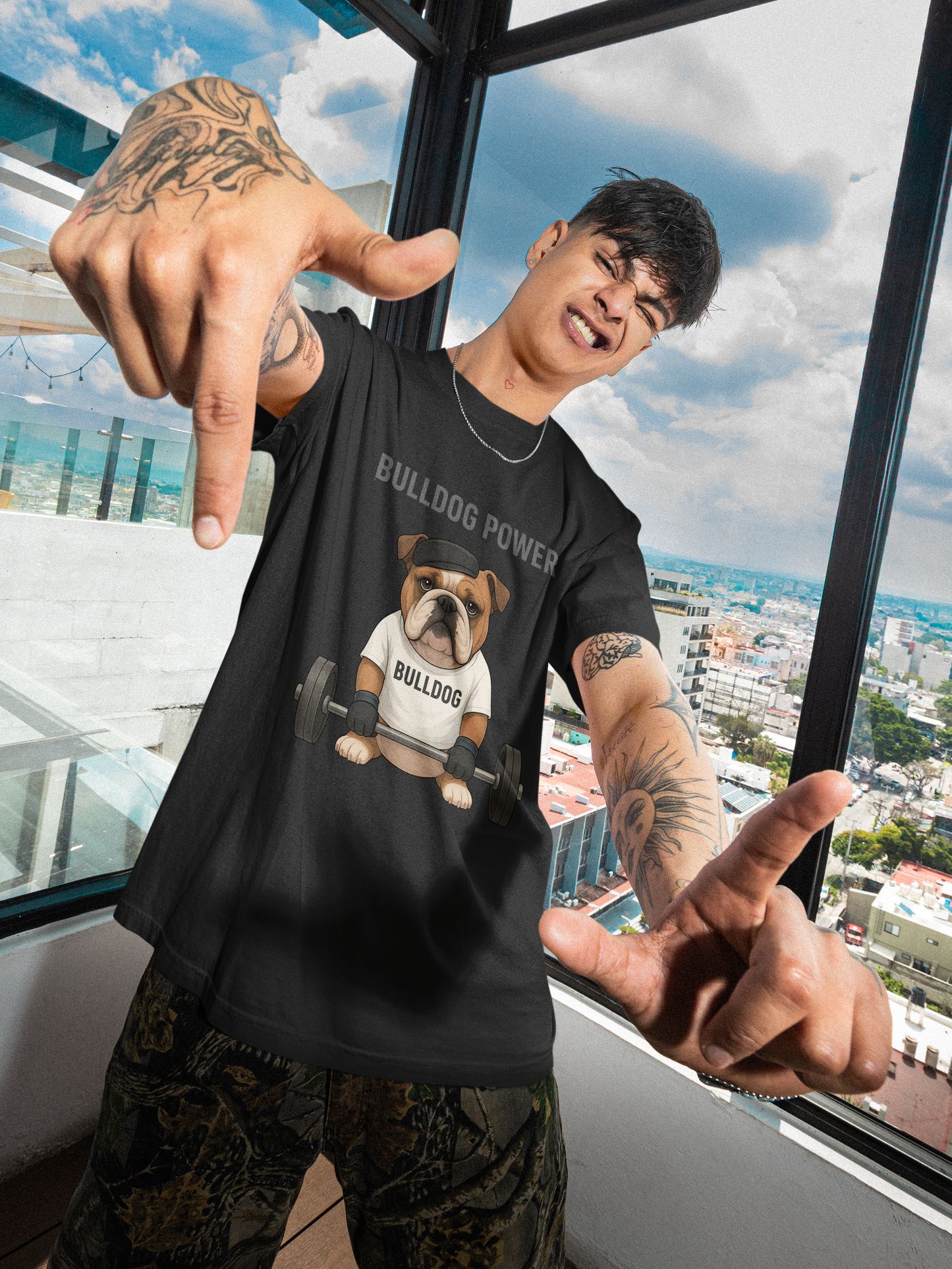 JABU GRIND - BULLDOG: A Fun, Dog-Loving Gym Tee for NZ & AU Humans JABU© • JustAboutBeingU®